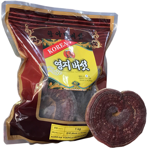 Nấm Linh Chi núi đá Hàn Quốc 1kg - túi nâu nhãn vàng