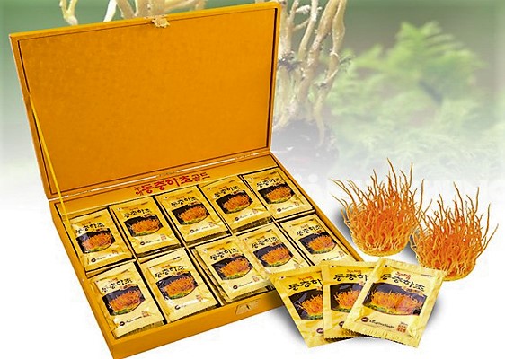 Nước đông trùng hạ thảo Kanghwa 60 Gói - hộp gỗ vàng